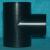 50mm PVC T PIECE - BLACK